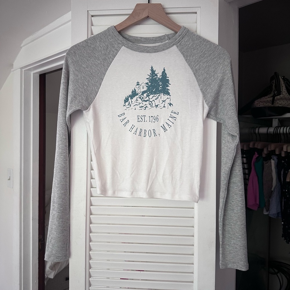 Pacsun Gray and White long sleeve shirt